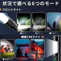 【受け渡し予定者決まりました】懐中電灯 夜光  点滅 防災グッズ ledライト typec 釣り 昆虫採集 ハンドヘルドトーチの画像