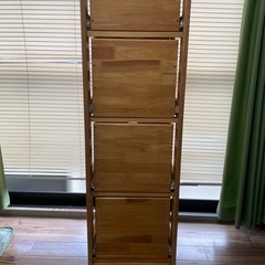収納ケース　キャビネット　4段　木製の画像