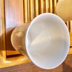 お話中です　中国茶の茶器セット　竹製お盆付き　縁起の良い桃の柄　銘ありの画像
