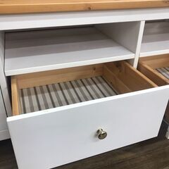 【ジャングルジャングル広陵店】TV台　ホワイト×ナチュラルの画像