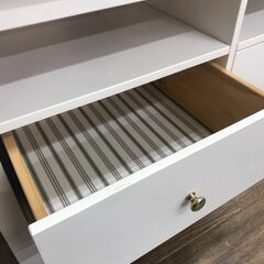 【ジャングルジャングル広陵店】TV台　ホワイト×ナチュラルの画像