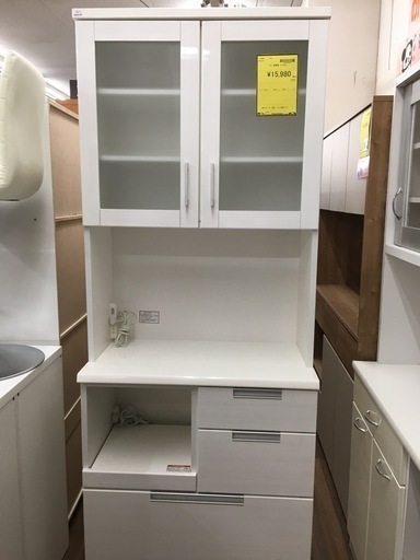 【ジモティー割引あり】【ジャングルジャングル守口店】ニトリ　食器棚　ダリア80