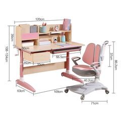 学習机 昇降式勉強机セット 天板の角度調整 多機能 木製  デスク＆チェアセット 高さ・角度調節可能 子供の画像