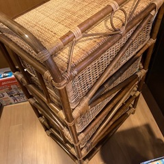 昭和レトロ　ラタン収納の画像