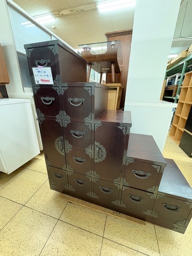 《リユースマン倉敷》階段箪笥 5段 昭和レトロ アンティーク タンス