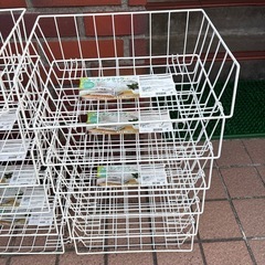 12点セット　スタッキングラック（大）　エコー金属　整理カゴ　積み重ね可能の画像