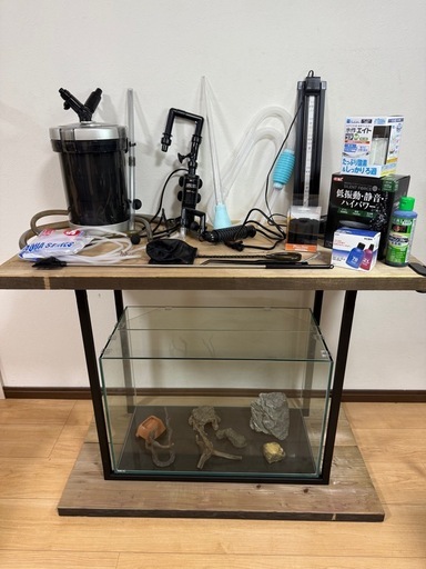 「アクアリウム一式セット（60cm水槽・外部フィルター・LEDライト・エアポンプ付き）」