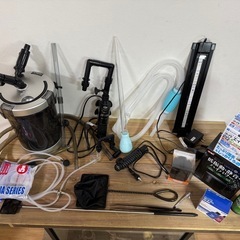 「アクアリウム一式セット（60cm水槽・外部フィルター・LEDライト・エアポンプ付き）」の画像