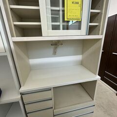 【ジャングルジャングル滋賀草津店】ジモティ来店特価!!　食器棚　ホワイト　J-250946の画像