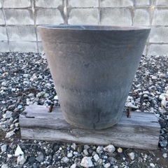 植木鉢 底面給水型(底栓付)アートストーン ラウンド グレー 灰 43cm（14号）の画像