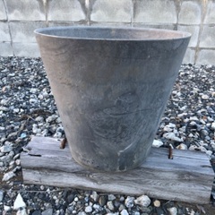 植木鉢 底面給水型(底栓付)アートストーン ラウンド グレー 灰 43cm（14号）の画像