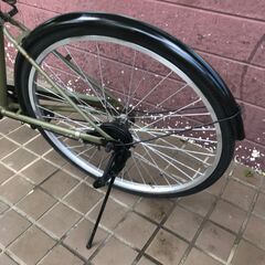 リサイクルショップどりーむ鹿大前店　No.409　22199W　シティサイクル　26インチ　グリーン　ライト付き　鍵なしの画像