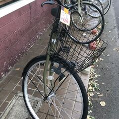 リサイクルショップどりーむ鹿大前店　No.409　22199W　シティサイクル　26インチ　グリーン　ライト付き　鍵なしの画像