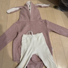 子供用品 秋服 ロンパースセット80サイズの画像