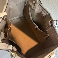 COACH ベージュ ストライプ トートバッグの画像