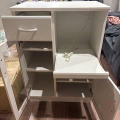食器棚　白色　炊飯器置きの画像
