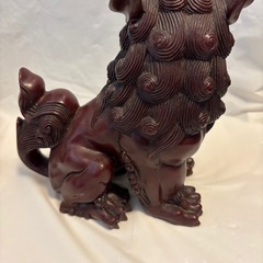 置物 シーサー 縁起物 一対 開運　木製　阿吽の画像