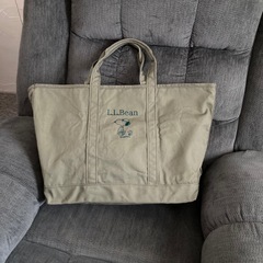 L.L.Bean スヌーピー　トートバッグ カーキ色の画像