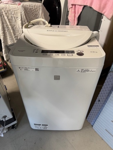 SHARP⭐️洗濯機　2019年製　ES-G4E6-KW