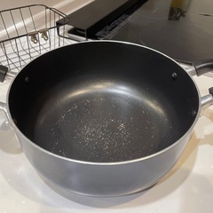 22cm 両手鍋 蓋付き IH対応 紺色の画像