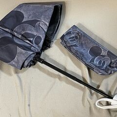 【新品・未使用】ミッキーマウス 晴れ雨兼用 日傘 ワンタッチ開閉式 折りたたみ傘 UVカット 遮光の画像