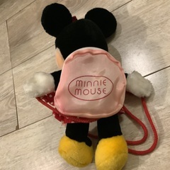 リュックを背負った　ミニーマウス　ぬいぐるみ　レトロ　TOMY Disney ディズニーの画像