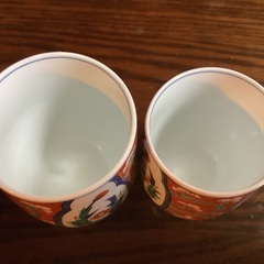 2客セット　有田焼　ペア　湯呑み　花柄　夫婦湯呑み　茶器の画像