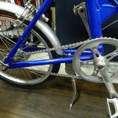 【JM9934】BRIDGESTONE TRANSIT LIGHT TL183 折りたたみ自転車 アルミフレーム 16×18インチ 折り畳み自転車 3段変速付き ブリヂストン トランジットライト メタリックブルーの画像