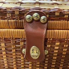 レトロ ピクニックバスケット カゴバッグ の画像