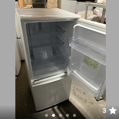 【受付終了】シャープ ノンフロン冷凍冷蔵庫 SJ-D14E-W 2018年製 容量137L 2ドア 動作確認済み キズ汚れ有りの画像