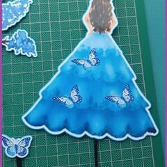 ★青いドレスのプリンセスケーキトッパー★の画像