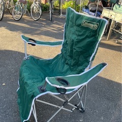 Coleman　コールマン　イージーリフトチェアST　D.グリーン　170-7549　キャンピングチェア　折りたたみ　椅子　イス　キャンプ　ソロキャン　アウトドア　BBQ　2点有り　中古　③の画像