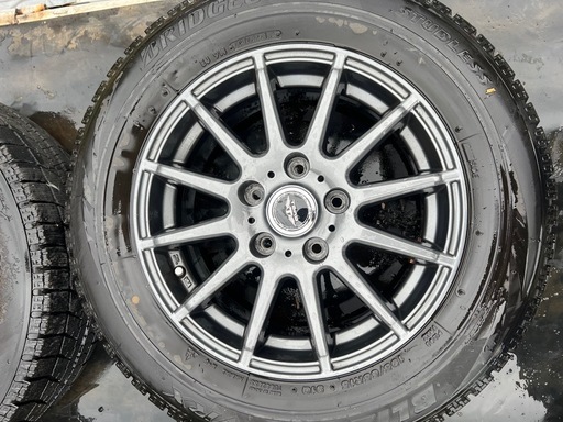 美品　溝あり　weds ウエッツ　15×6J PCD114.3 5H 15インチ　タイヤ付き　アルミホイール　4本 ブリヂストン VRX