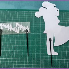 ★ウェディング用のカップルシルエット　ケーキトッパー★の画像