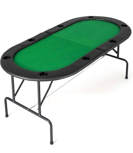 【新品未使用】ポーカーテーブル 8人用 折り畳み カップホルダー付き グリーン