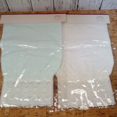 【昭和レトロ・未開封新品】ナイロン袖口 袖口カバー 2枚組／白＆薄いブルー／家事・水仕事に・ガーデニングなどにの画像