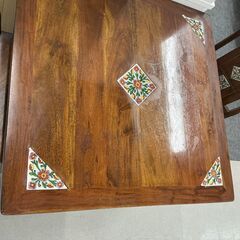 《店頭お渡し》　オシャレ♪ タイルトップ　ダイニング3点セット　¥18,480（税込）近隣配送+¥3,000〜の画像