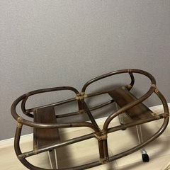 ラタン　ゆりかご　　キャスター付き　クーハン付きの画像