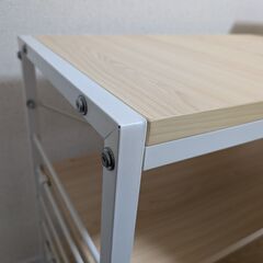 パソコンデスク 幅120cm 棚付き L字の画像