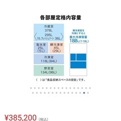 三菱電機 冷蔵庫 700L 観音開き 6ドア 幅80cm 切れちゃう瞬冷凍 氷点下ストッカーD できちゃうV冷凍 MR-WXD70M-H の画像