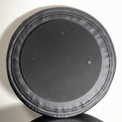 収納できる黒椅子　スツールの画像