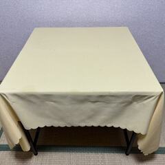 折りたたみデスク×2点(幅80×奥行40×高さ70cm)＋オプション：食卓カバー(135×180cm)の画像