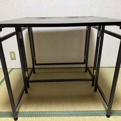 折りたたみデスク×2点(幅80×奥行40×高さ70cm)＋オプション：食卓カバー(135×180cm)の画像
