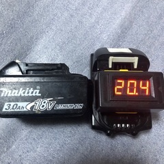 ②マキタ18vバッテリーBL1830B、中古美品バッテリー、２個の画像