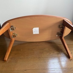 天然木　折りたたみローテーブルの画像