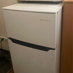 冷蔵庫 ガラステーブル   ハンガーラック 3点セット 中古品の画像