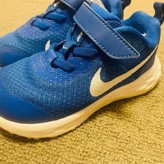 Nike キッズシューズ ブルー ベルクロの画像