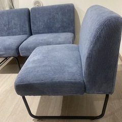 【ほぼ未使用】コーデュロイ1人がけソファ×3 組み合わせ自由の画像