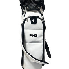 PING ゴルフ キャディバッグ 白黒 スタンド型 美品 ホワイト ゴルフ用品