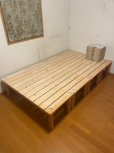 家具の基 すのこベッド 幅120×長さ200×高さ35 セミダブル　国産ヒノキ